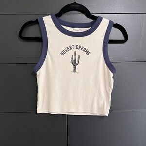 DESERT DREAMS Sleeveless Crop Tank Top Neutral Tones Women’s Sz M EUC